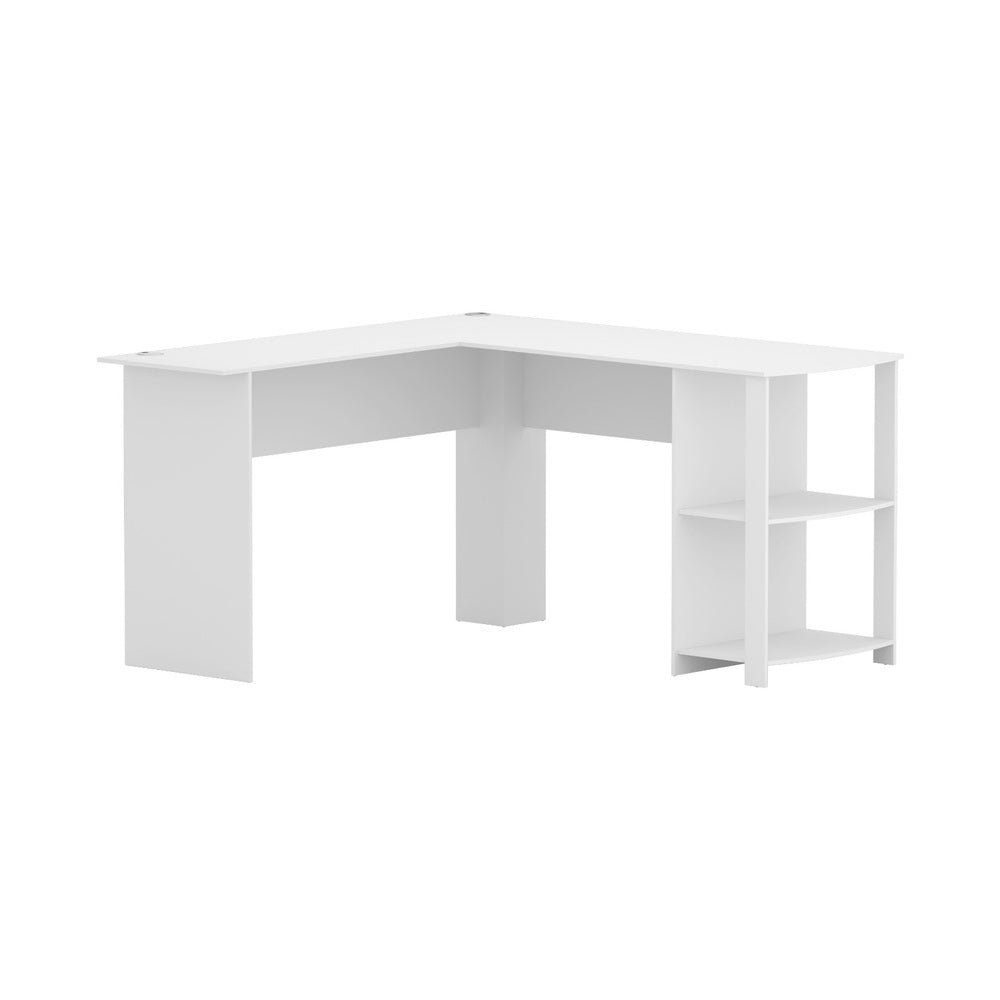 Artiss Computer Desk Shelf L-Shape White 136CM-0