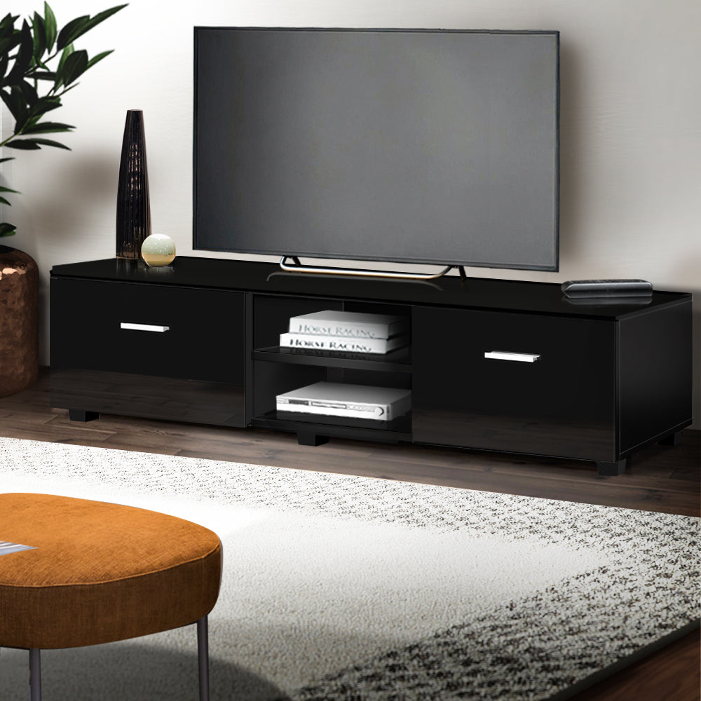 Artiss Entertainment Unit TV Cabinet 140cm Black Jim-7