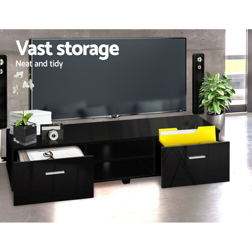 Artiss Entertainment Unit TV Cabinet 140cm Black Jim-3
