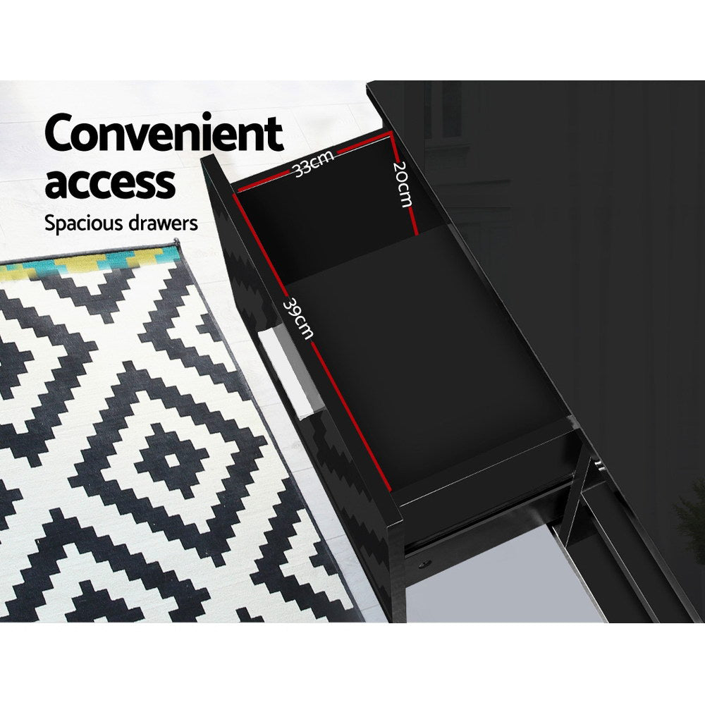 Artiss Entertainment Unit TV Cabinet 140cm Black Jim-5