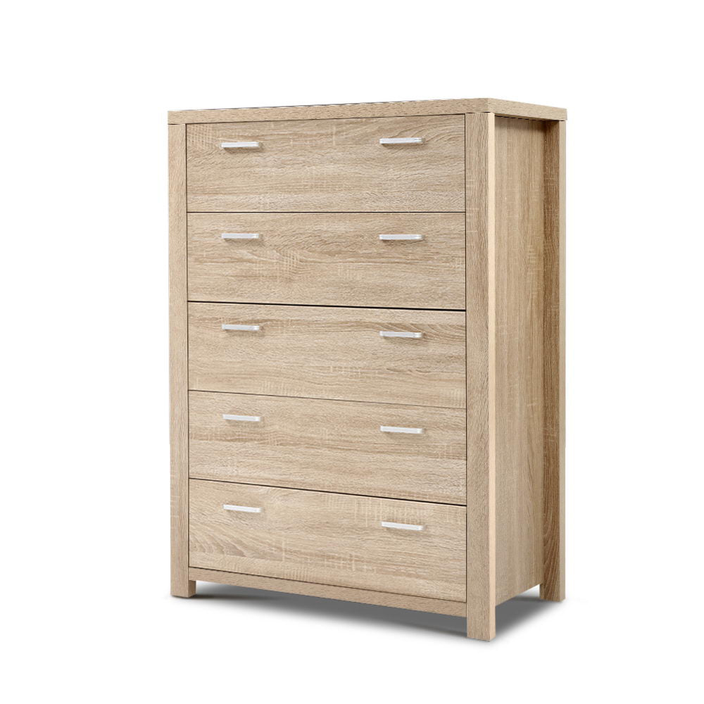 Artiss 5 Chest of Drawers - MAXI Pine-0