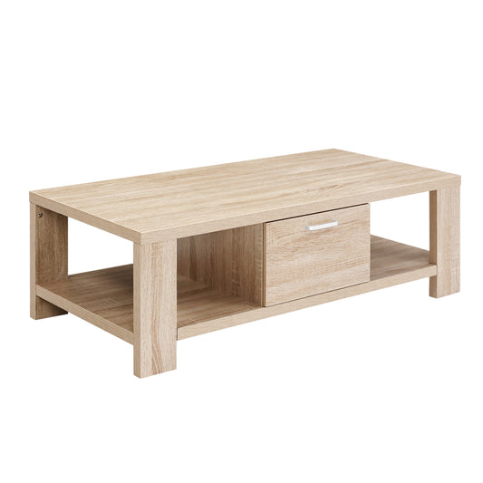 Artiss Coffee Table 1 Drawer Oak Maxi-0