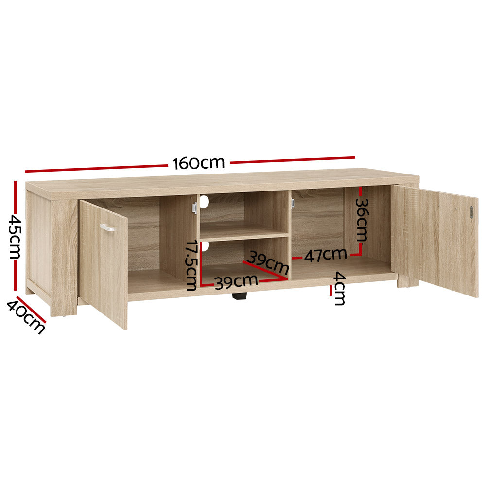 Artiss TV Cabinet Entertainment Unit 160cm Oak Maxi-1