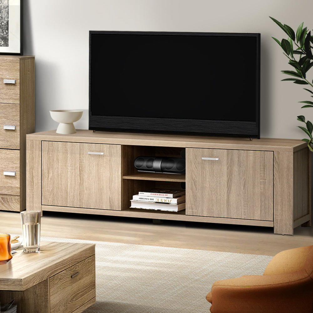 Artiss TV Cabinet Entertainment Unit 160cm Oak Maxi-7