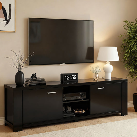 Artiss TV Cabinet Entertainment Unit 160cm Black Maxi-0