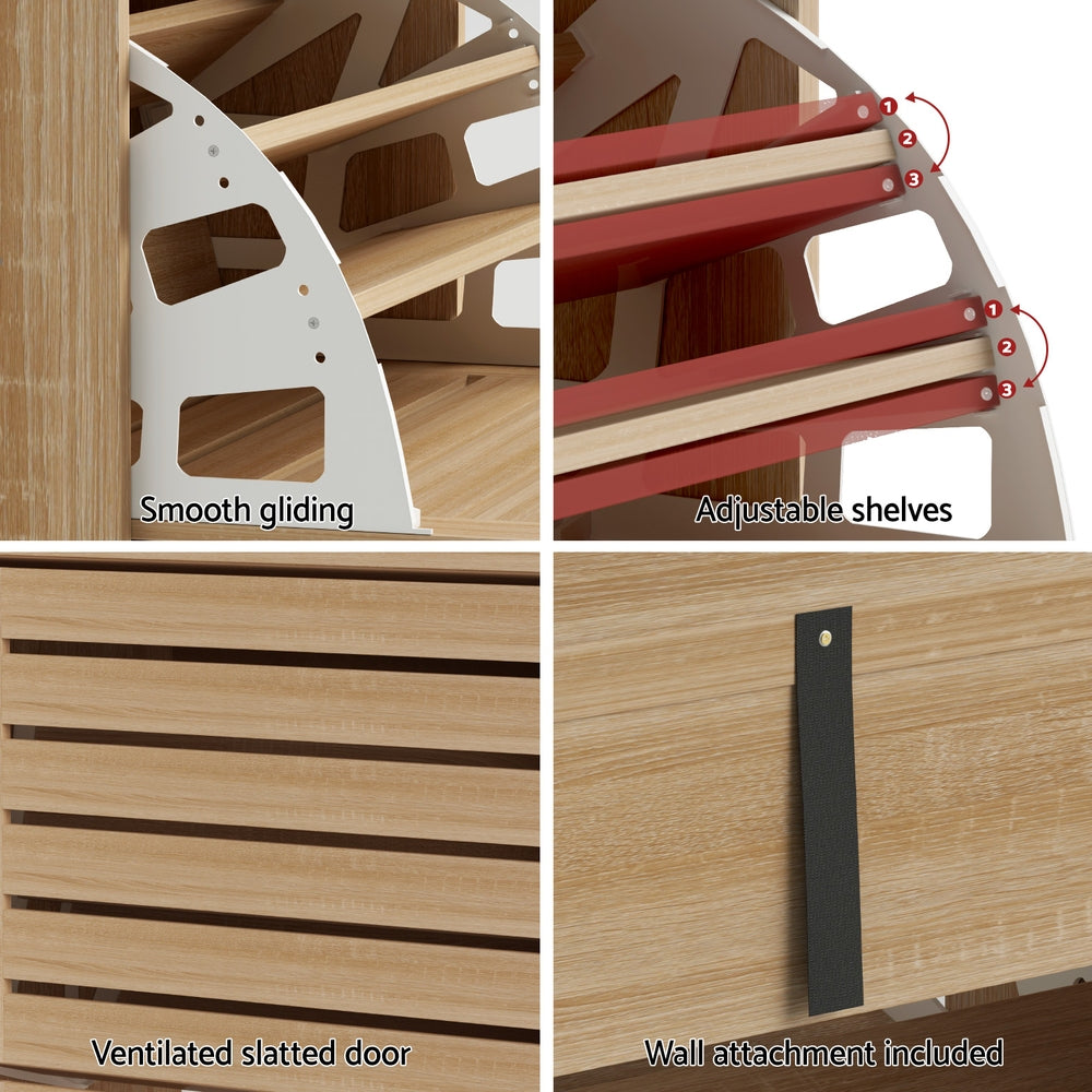 Artiss Shoe Cabinet Storage Drawer 45 Pairs Pine-4