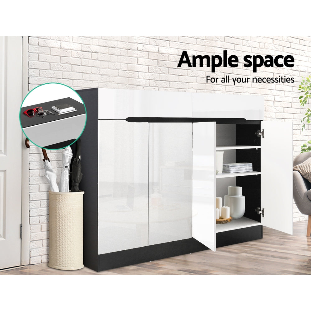 Artiss Shoe Rack Cabinet Storage 120cm w/ Drawer - White Lydia-7