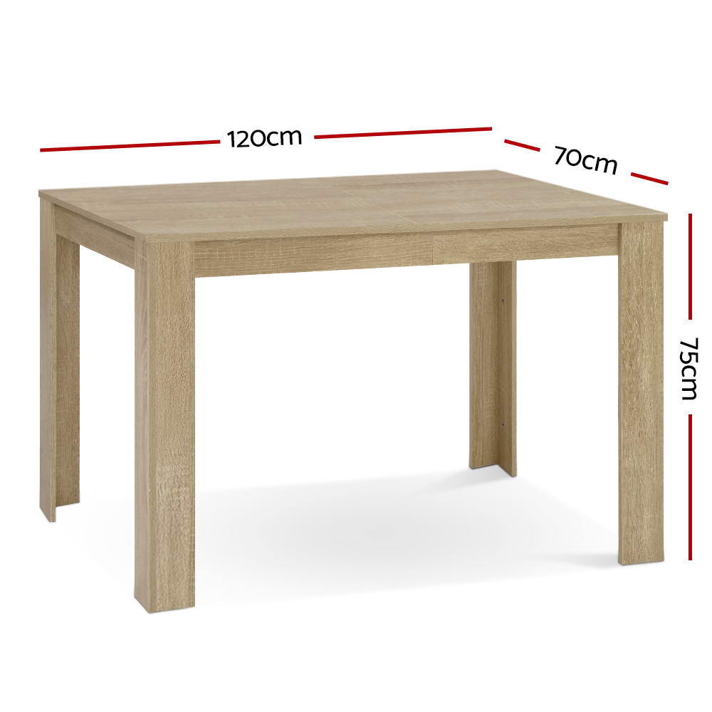 Artiss Dining Table Rectangular 4 Seater 120CM Oak Natu-1