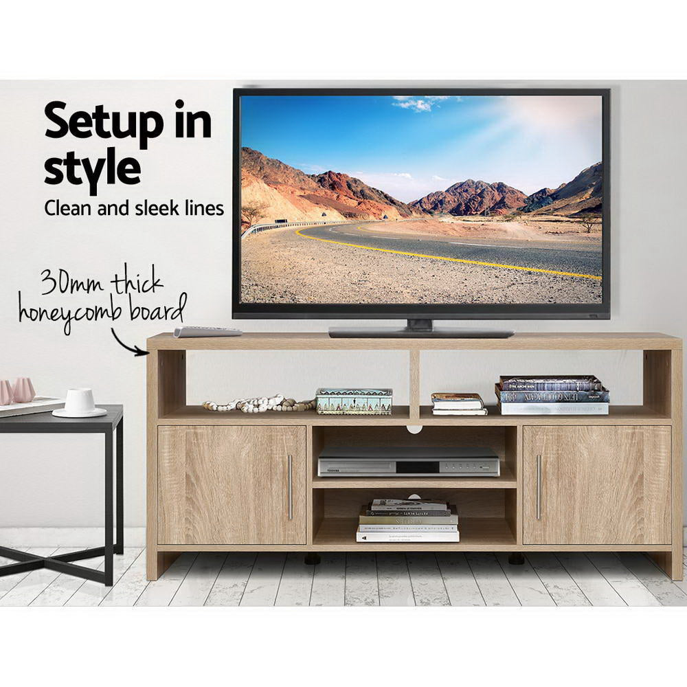 Artiss TV Cabinet Entertainment Unit 140cm Oak Ken-3