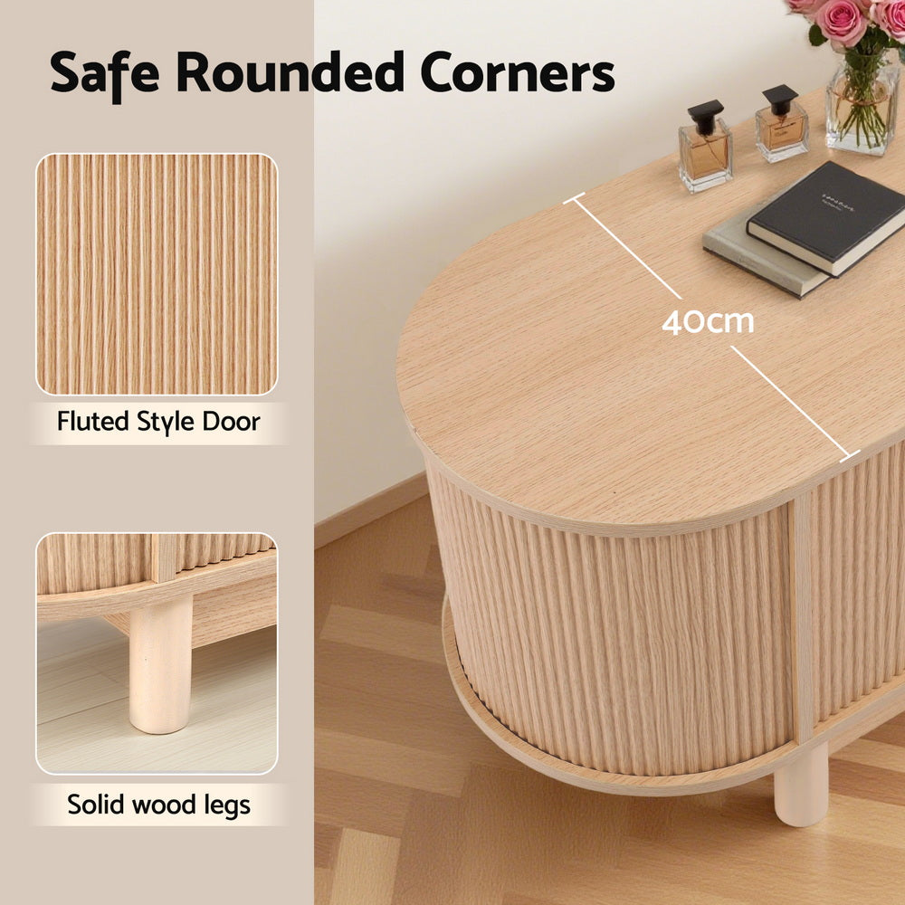 Artiss TV Unit Entertainment Unit Storage Cabinet 160cm Pine-6