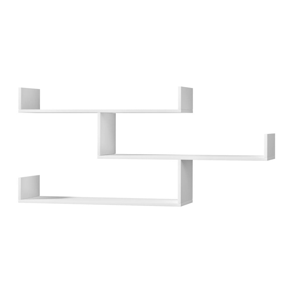 Artiss Floating Wall Shelf 3 Tier White-0