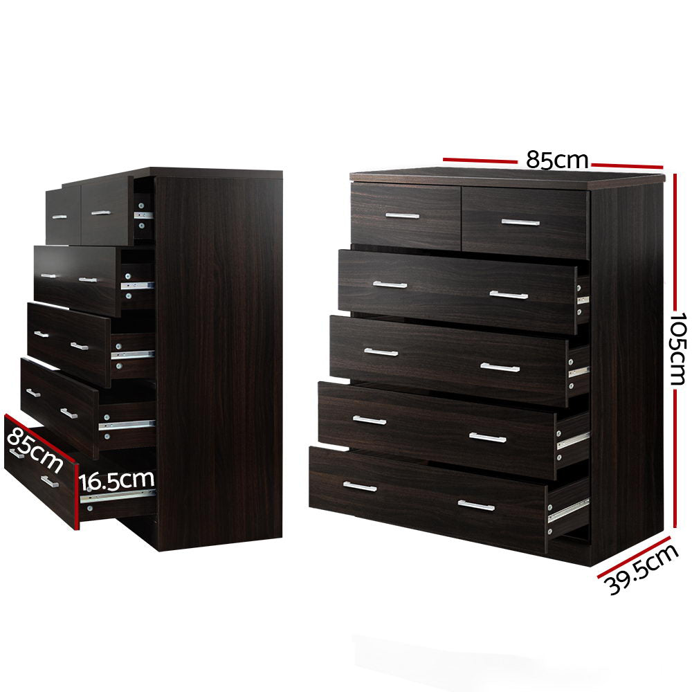 Artiss 6 Chest of Drawers - ANDES Walnut-1