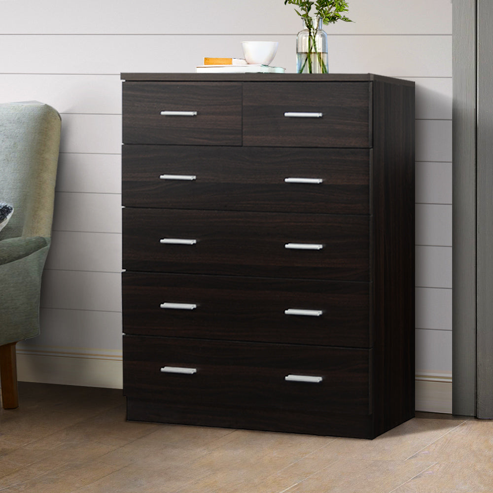 Artiss 6 Chest of Drawers - ANDES Walnut-7