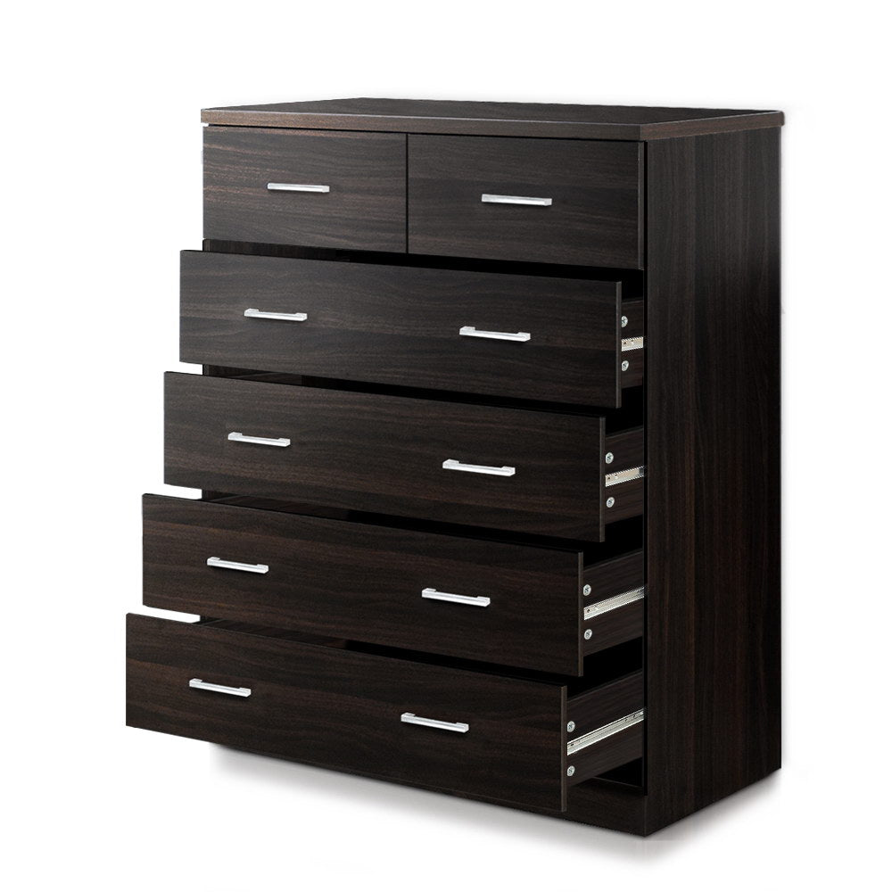 Artiss 6 Chest of Drawers - ANDES Walnut-2