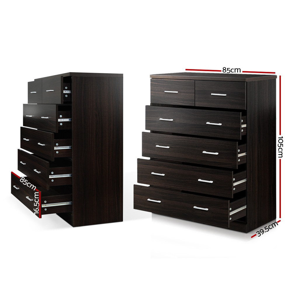 Artiss 6 Chest of Drawers - ANDES Walnut-3