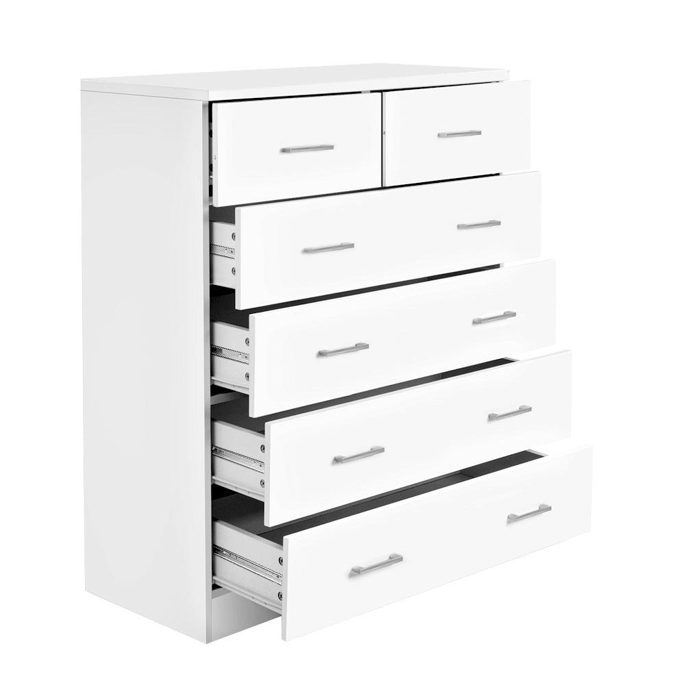 Artiss 6 Chest of Drawers - ANDES White-0