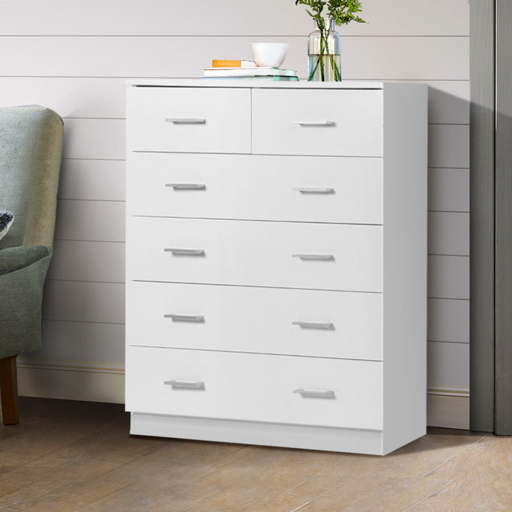 Artiss 6 Chest of Drawers - ANDES White-7