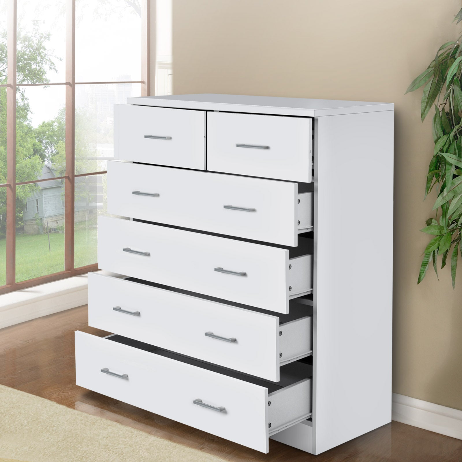 Artiss 6 Chest of Drawers - ANDES White-6