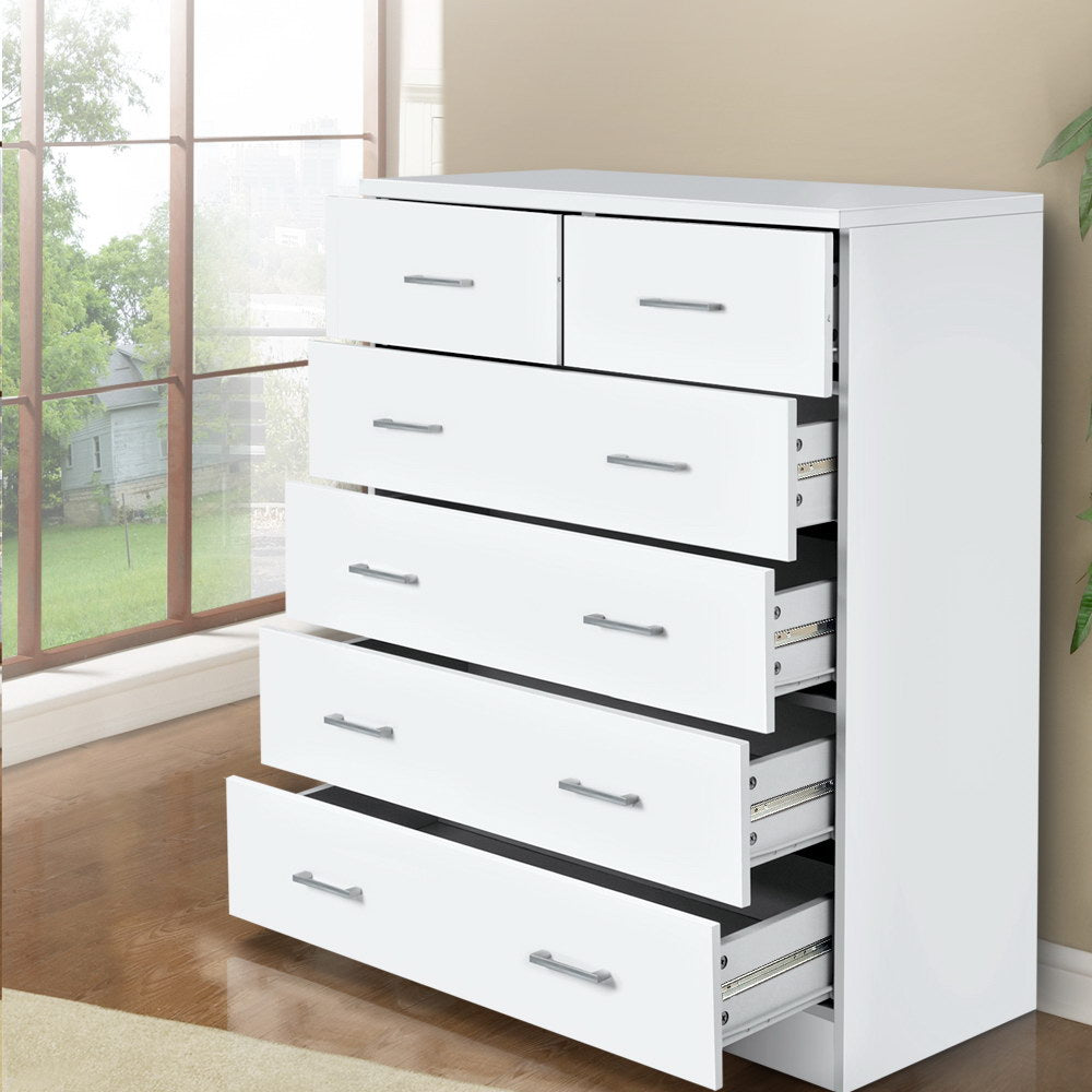 Artiss 6 Chest of Drawers - ANDES White-0