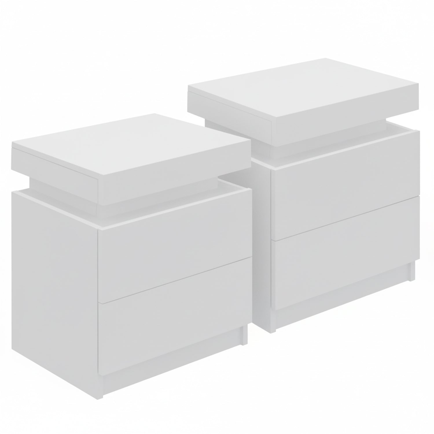Artiss 2X Bedside Table 2 Drawers Lift-up Storage White-6