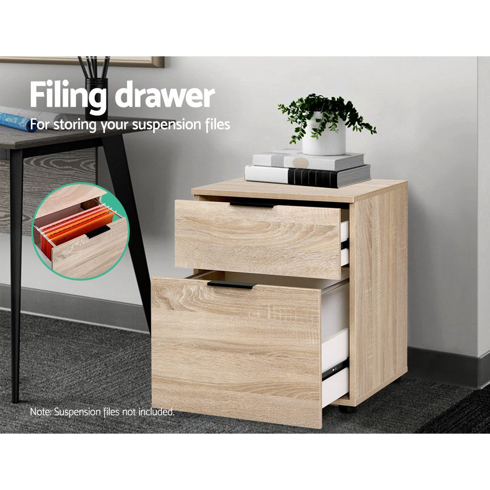 Artiss Filing Cabinet 2 Drawer Office Storage Organiser-3