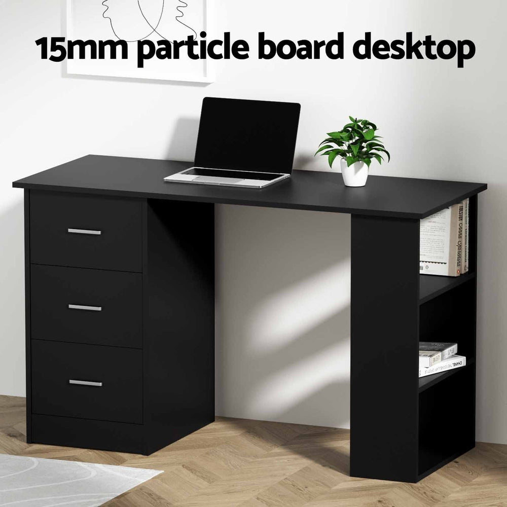 Artiss Computer Desk Drawer Shelf Cabinet Black 120CM-5