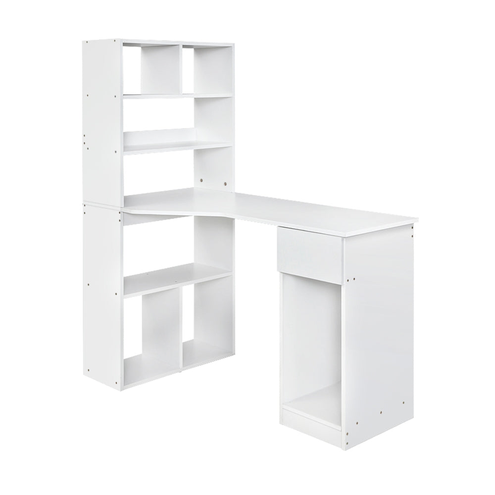 Artiss Computer Desk Bookshelf Drawer Cabinet White 120CM-0