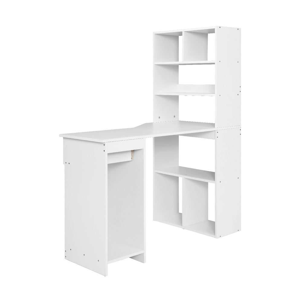 Artiss Computer Desk Bookshelf Drawer Cabinet White 120CM-2