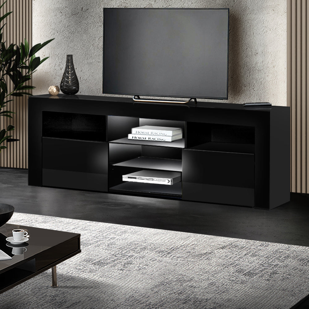 Artiss Entertainment Unit TV Cabinet LED 160cm Black Bobi-7