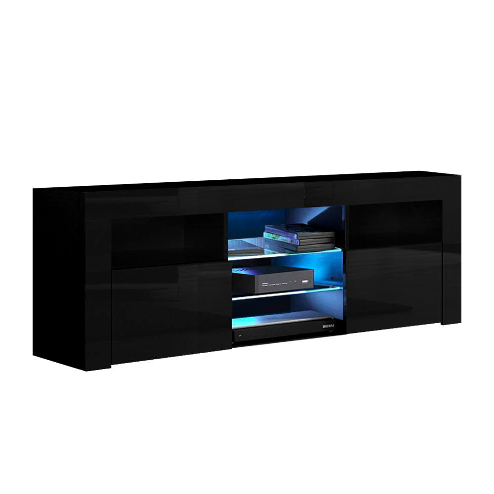 Artiss Entertainment Unit TV Cabinet LED 160cm Black Bobi-2