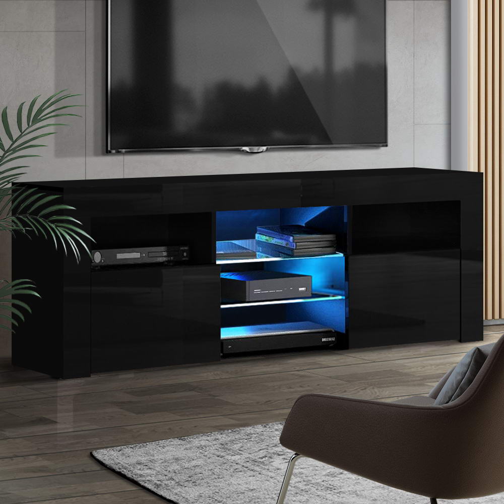 Artiss Entertainment Unit TV Cabinet LED 160cm Black Bobi-0