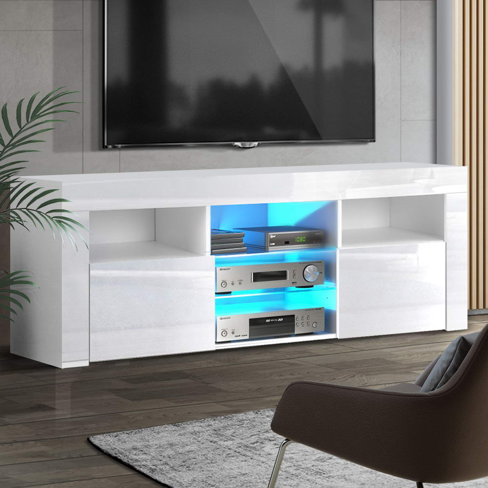 Artiss Entertainment Unit TV Cabinet LED 160cm White Bobi-6