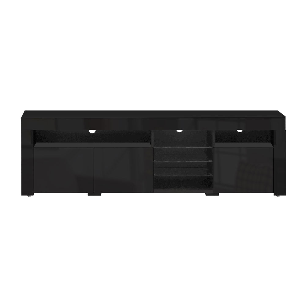 Artiss Entertainment Unit TV Cabinet LED 180cm Black Bobi-2