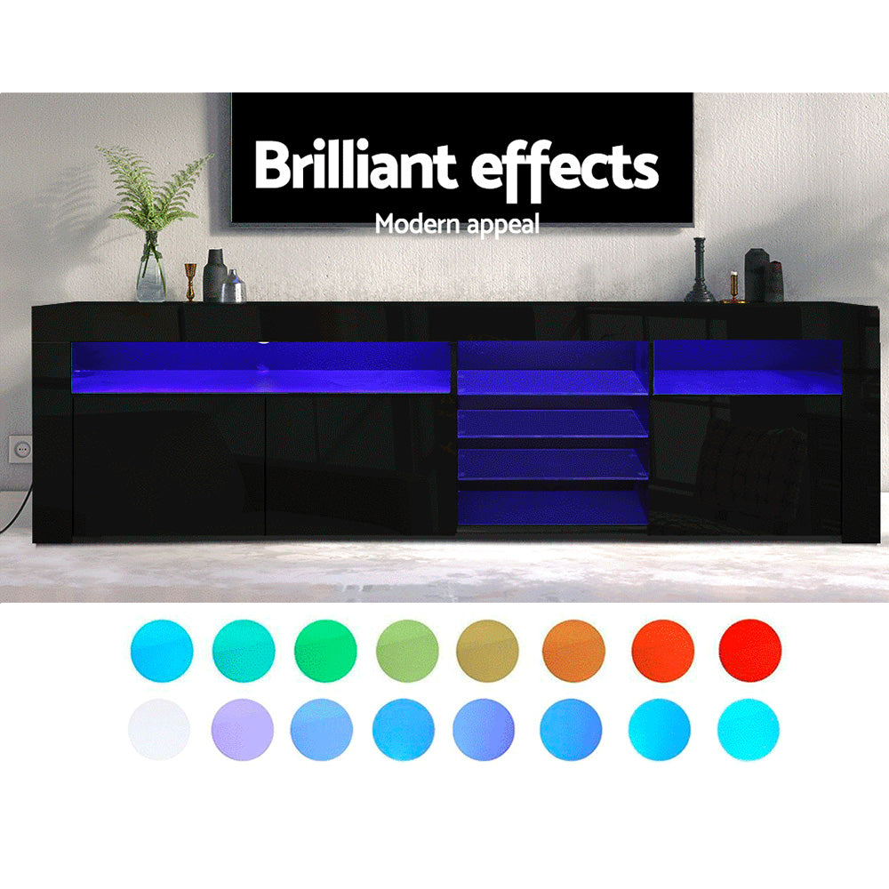 Artiss Entertainment Unit TV Cabinet LED 180cm Black Bobi-5