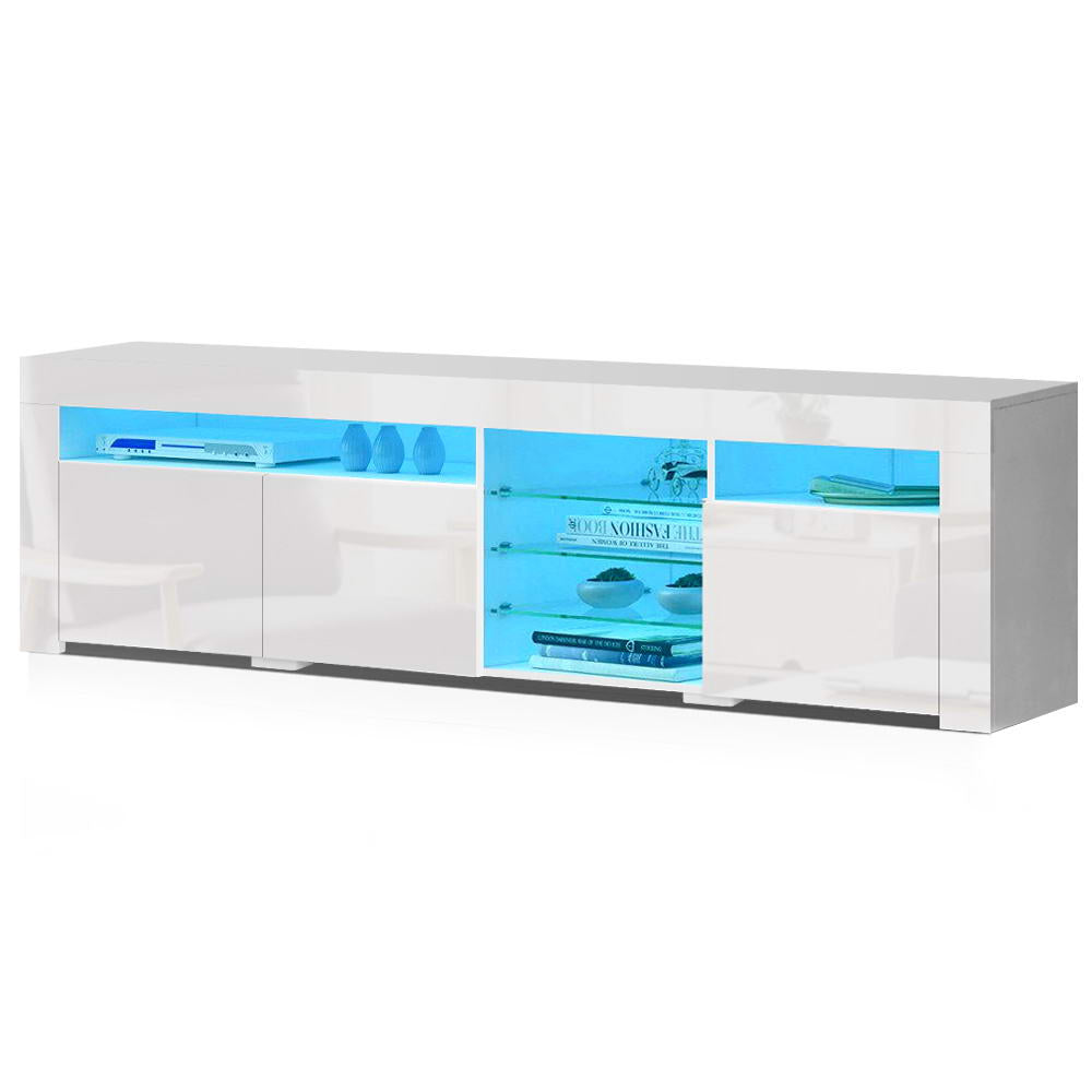 Artiss Entertainment Unit TV Cabinet LED 180cm White Bobi-6