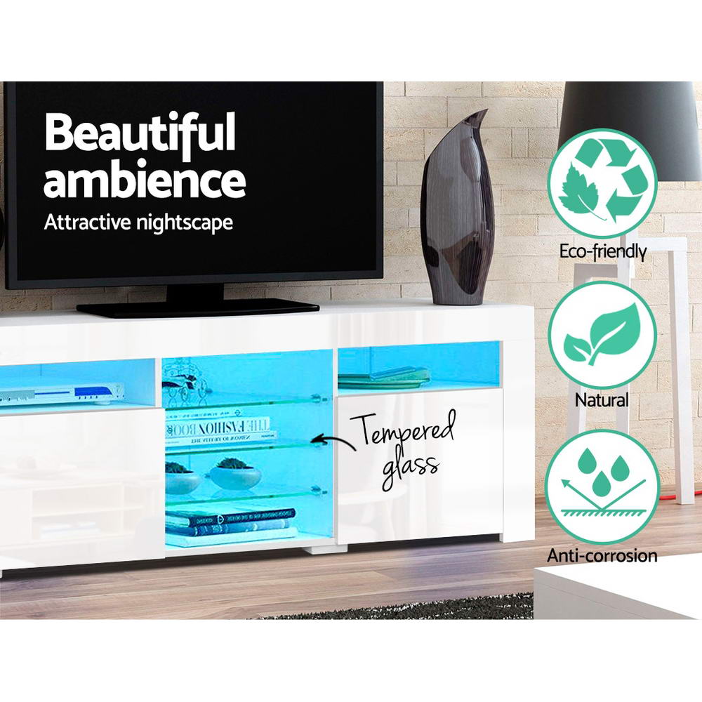 Artiss Entertainment Unit TV Cabinet LED 180cm White Bobi-3