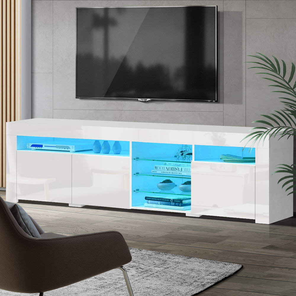 Artiss Entertainment Unit TV Cabinet LED 180cm White Bobi-0