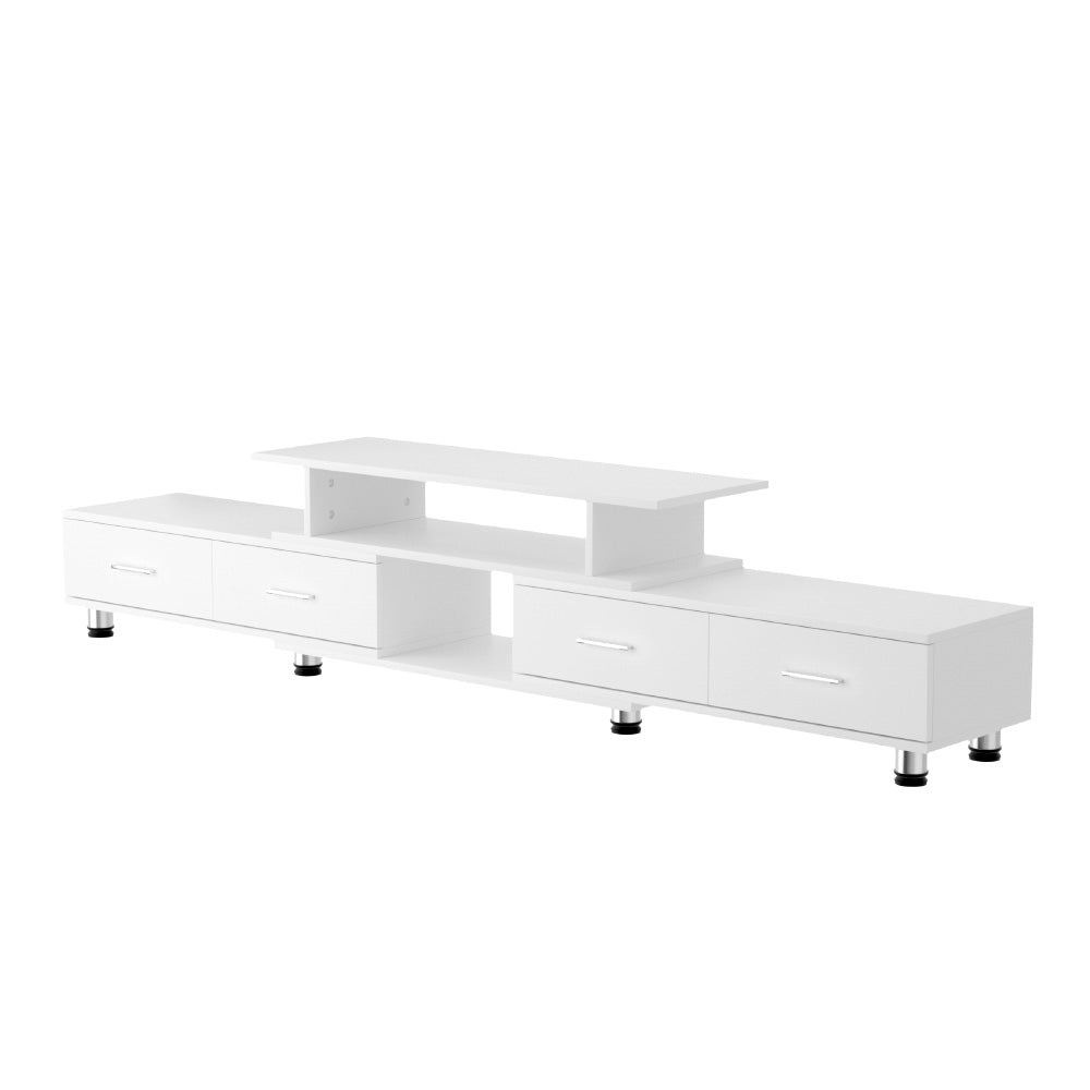 Artiss TV Cabinet Entertainment Unit Extendable 160CM To 220CM White-0