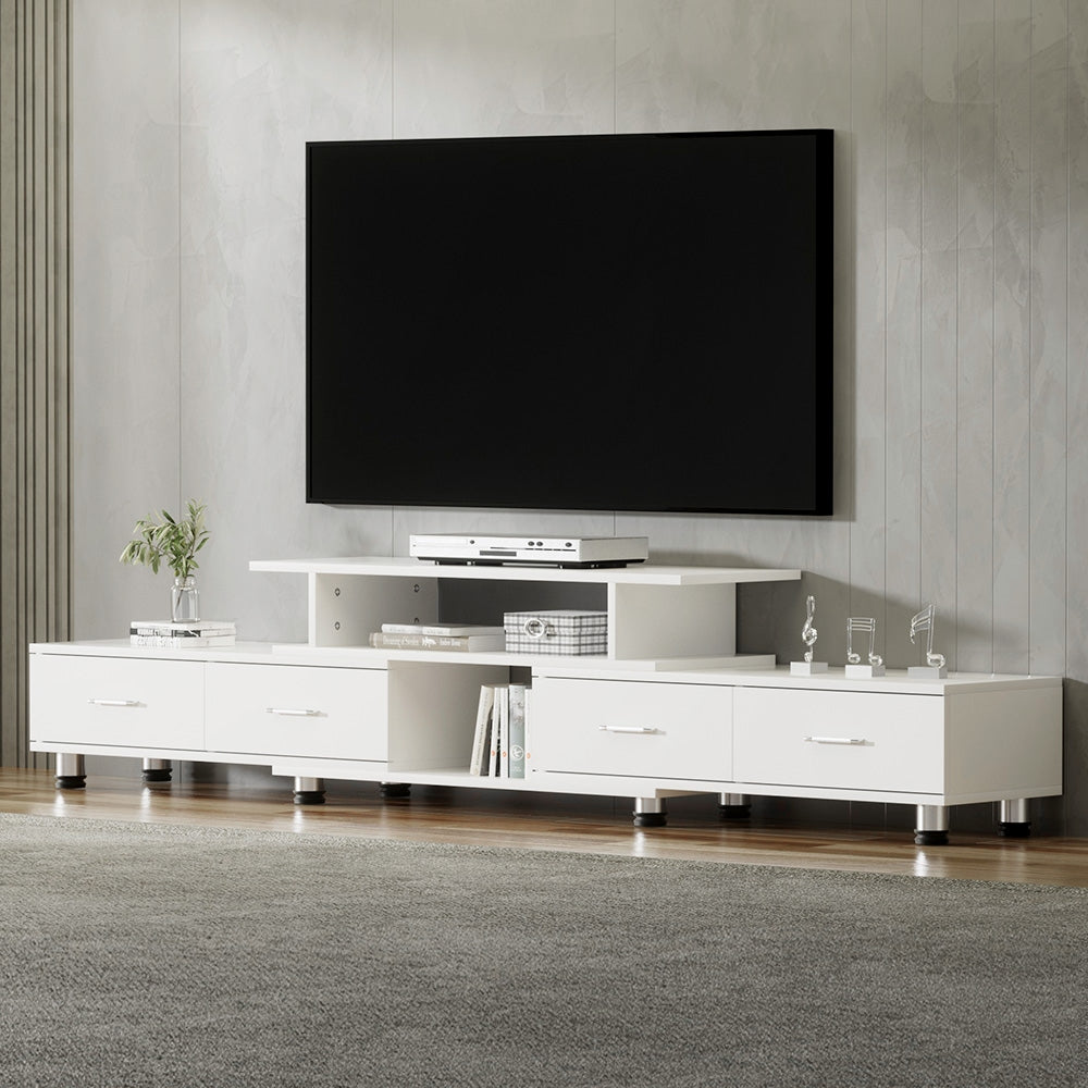 Artiss TV Cabinet Entertainment Unit Extendable 160CM To 220CM White-6