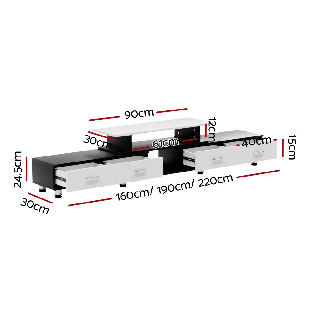 Artiss TV Cabinet Entertainment Unit Extendable 160CM To 220CM-1