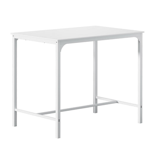 Artiss Bar Table Dining Desk High Kitchen Shelf Metal Legs Cafe Pub White-0