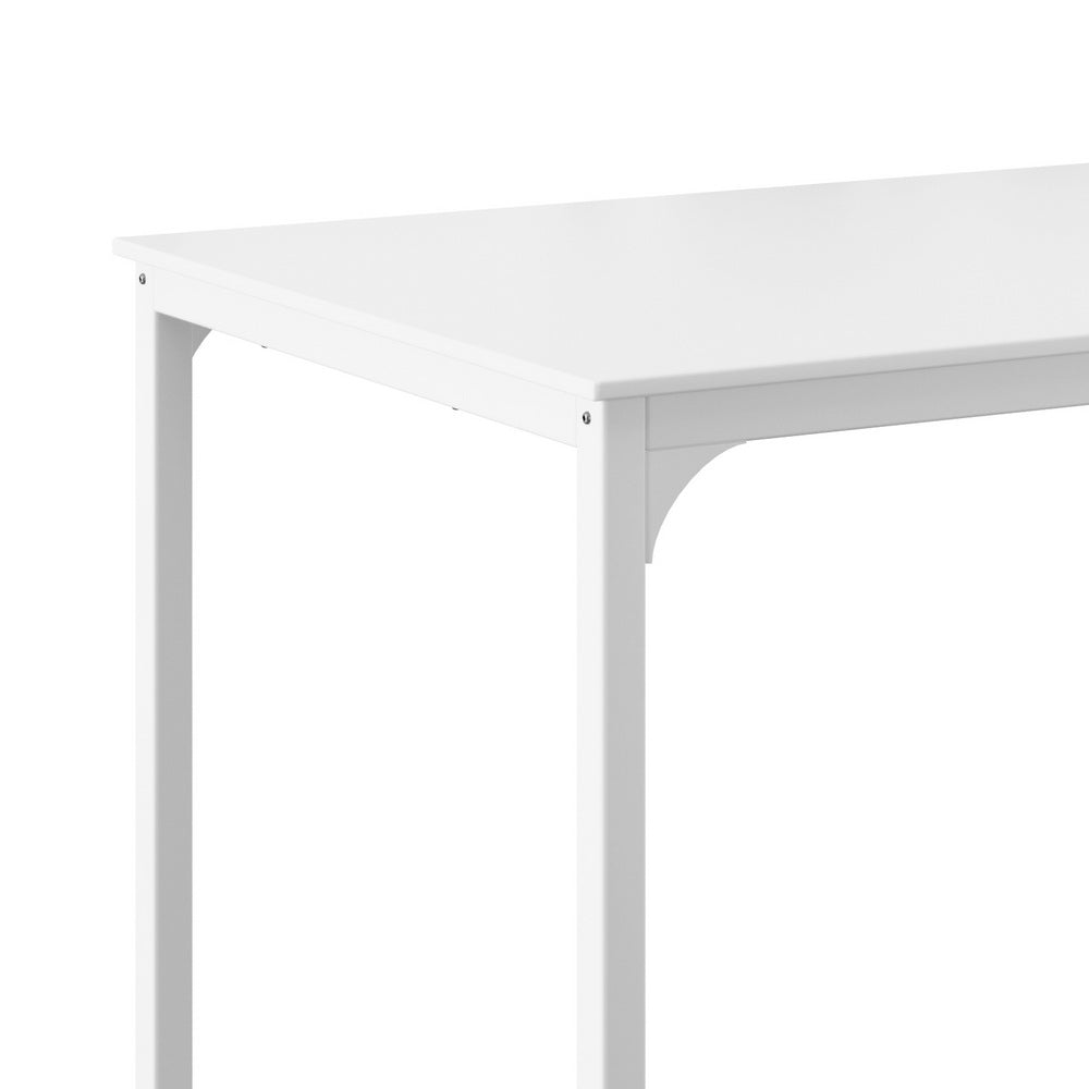 Artiss Bar Table Dining Desk High Kitchen Shelf Metal Legs Cafe Pub White-2