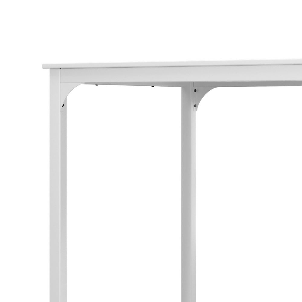 Artiss Bar Table Dining Desk High Kitchen Shelf Metal Legs Cafe Pub White-3