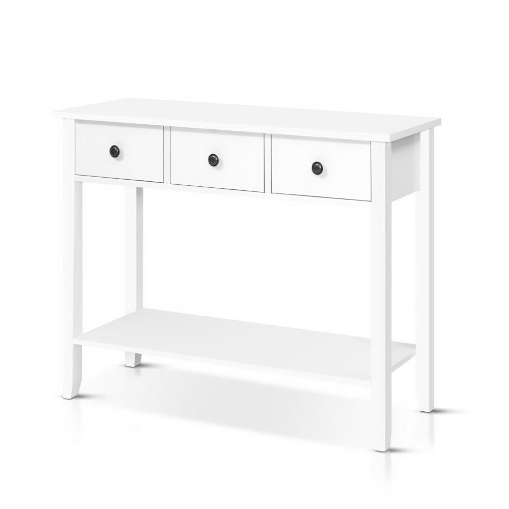 Artiss Console Table 3 Drawers 100CM White Chole-0