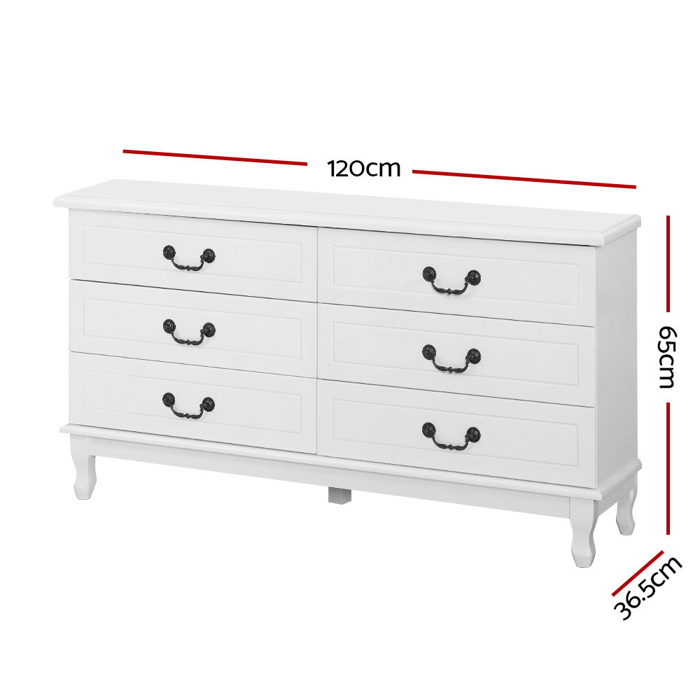 Artiss 6 Chest of Drawers - KUBI White-1