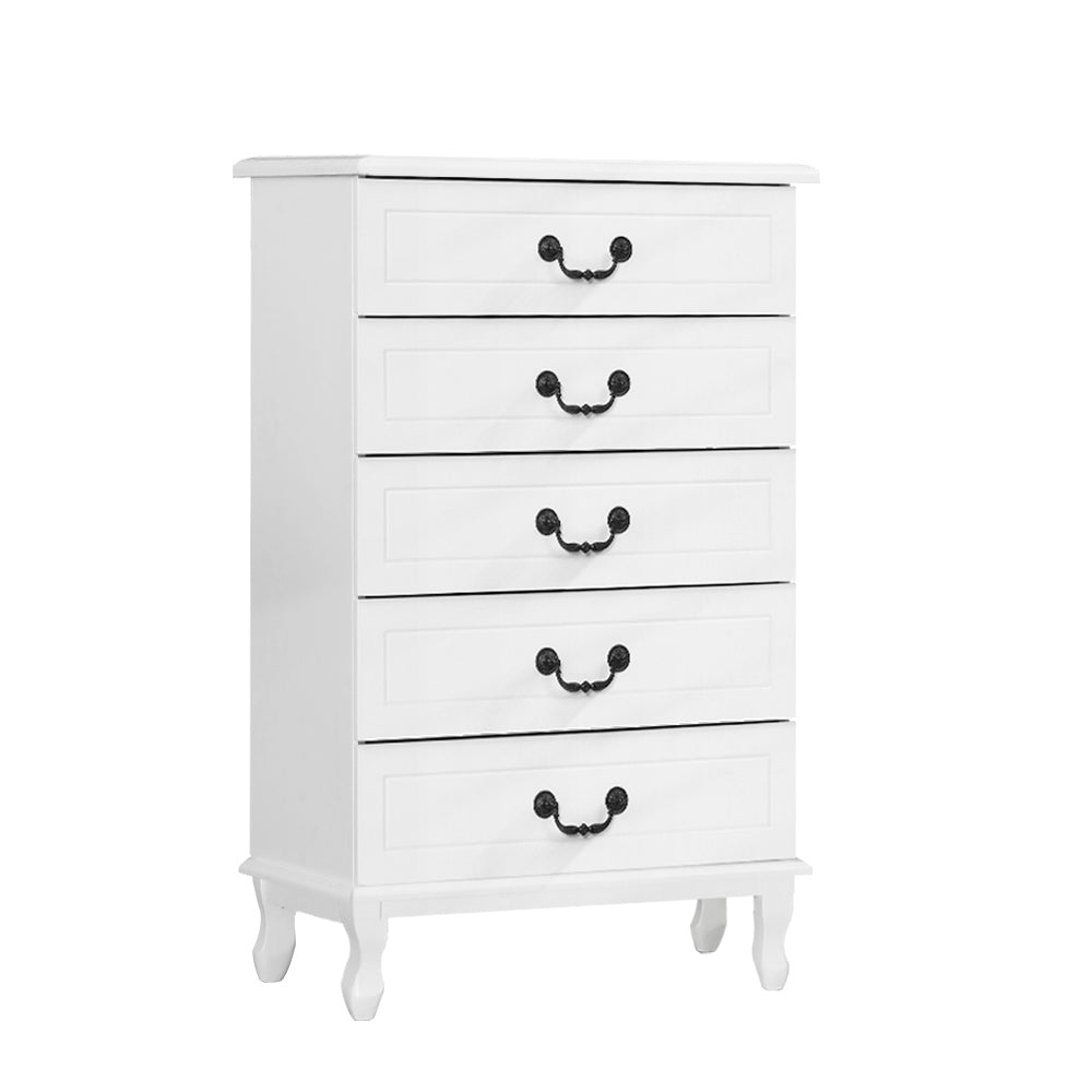 Artiss 5 Chest of Drawers - KUBI White-2