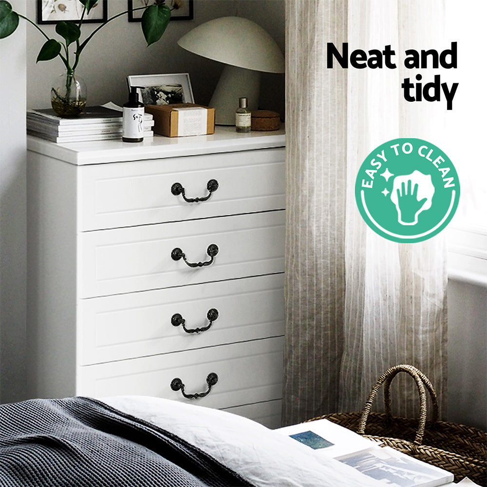 Artiss 5 Chest of Drawers - KUBI White-6