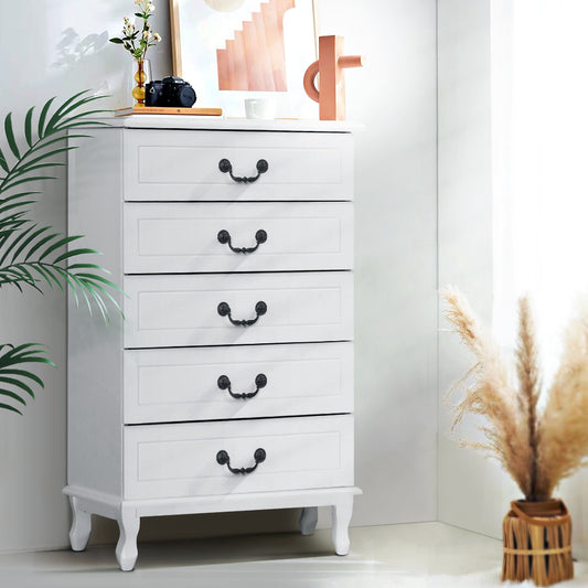 Artiss 5 Chest of Drawers - KUBI White-0