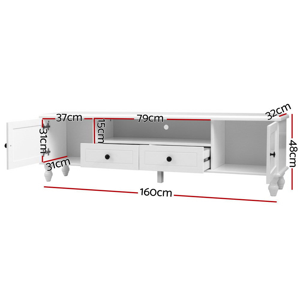 Artiss TV Cabinet Entertainment Unit 160cm White Kubi-3