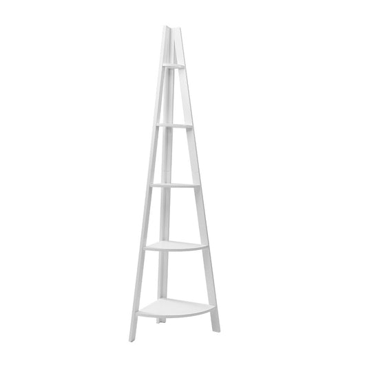 Artiss Bookshelf Corner Shelf 5 Tiers - CANE White-0